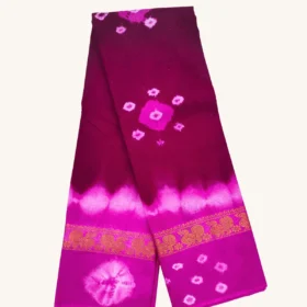 OneLine Bandhini Sungudi Cotton Sarees-MAROON -MAGENTA colour