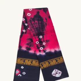 OneLine Bandhini Sungudi Cotton Sarees-RED-BLACK colour