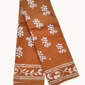 Batix Wax Printed Sarees sungudi cotton Sarees-MUSTARD Colour