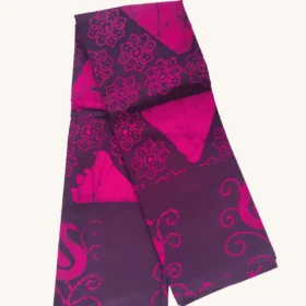 Wax Floral Print sarees-Sungudi cotton sarees Maroon-PINK Colour