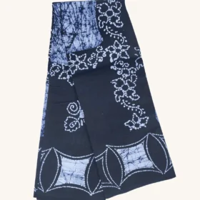 Wax Floral Print sarees-Sungudi cotton sarees DARK BLUE Colour