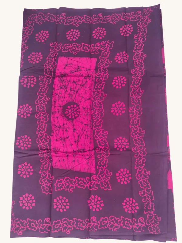 Wax Floral Print sarees-Sungudi cotton sarees Maroon Colour