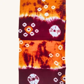 Tie and Dye Bandhini sungudi cotton saree-yeloow-maroon colour