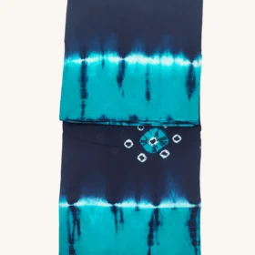 Bandhini Sungudi Cotton Sarees -Deep NAVY BLUE -RAMA GREEN Colour