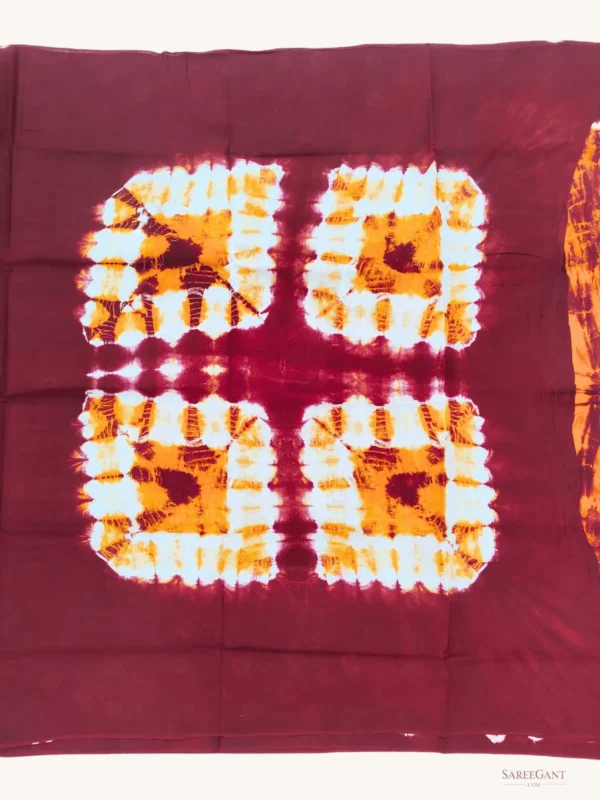 Bandhini Sungudi Cotton Sarees -Deep Maroon-Yellow Colour