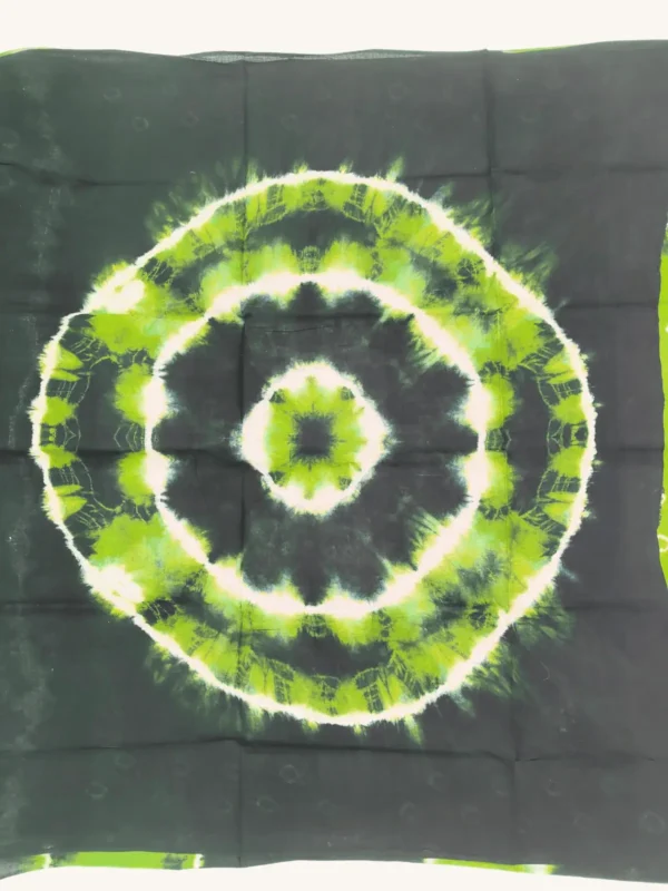 Bandhini sungudi Tie and Dye Sungudi Cotton Sarees-Green Colour