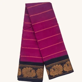 Velthari Sungudi Cotton Sarees With Poonam Border-MAGENTA-BLACK colour