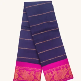 Velthari Sungudi Cotton Sarees With Poonam Border-DARKNAVYBLUE-PINK colour