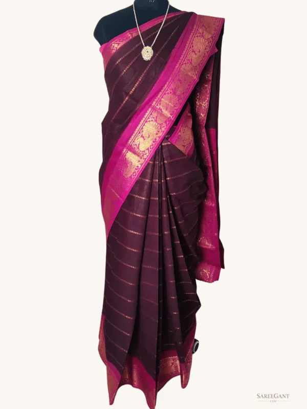 Velthari Sungudi Cotton Sarees With Poonam Border-Maroon-pink colour