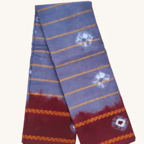 Velthari Bandhini style sungudi cotton sarees-Gray-MAROON Colour