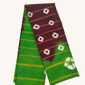 Velthari Bandhini style sungudi cotton sarees-MAROON -GREEN Colour