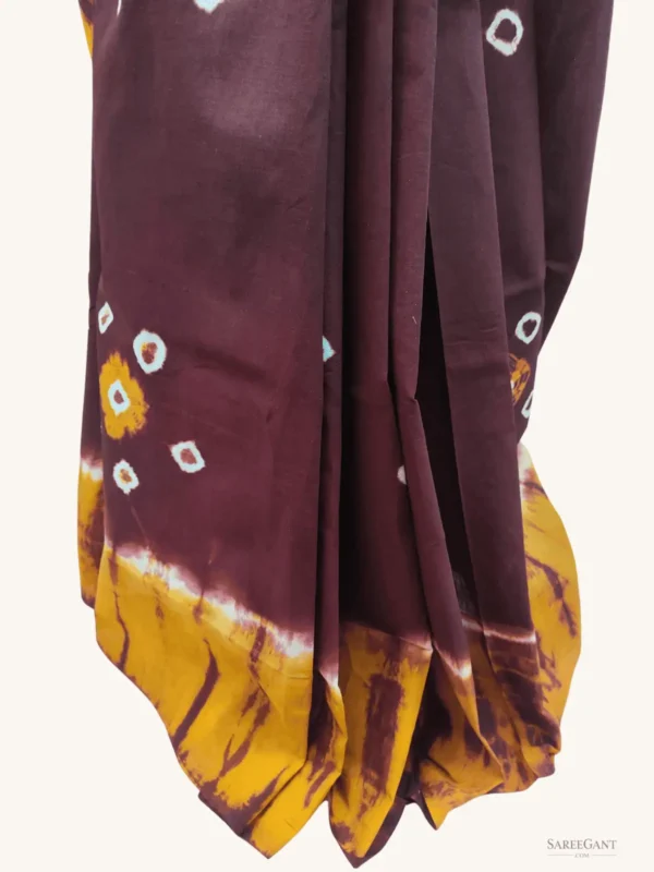 Bandhini Sungudi Cotton Sarees -Deep Maroon Colour
