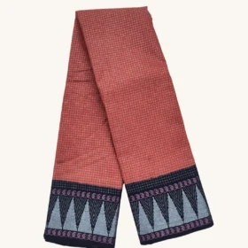 Zari Check Sungudi Cotton Saree-Brick red Colour