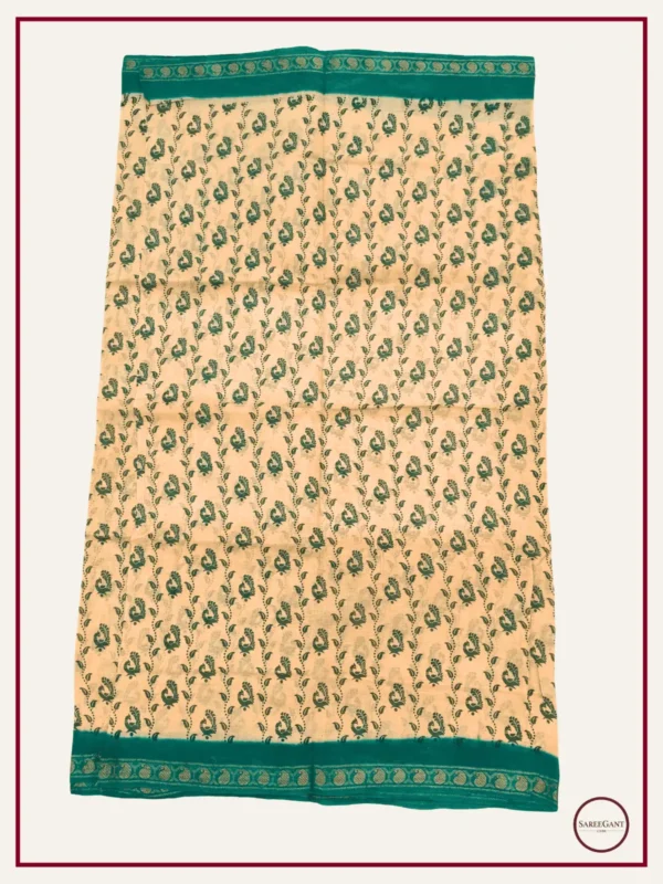 Fancy Daily Wear Cotton Sarees Sungudi KT With Two Side Small Zari Border-Cream colour