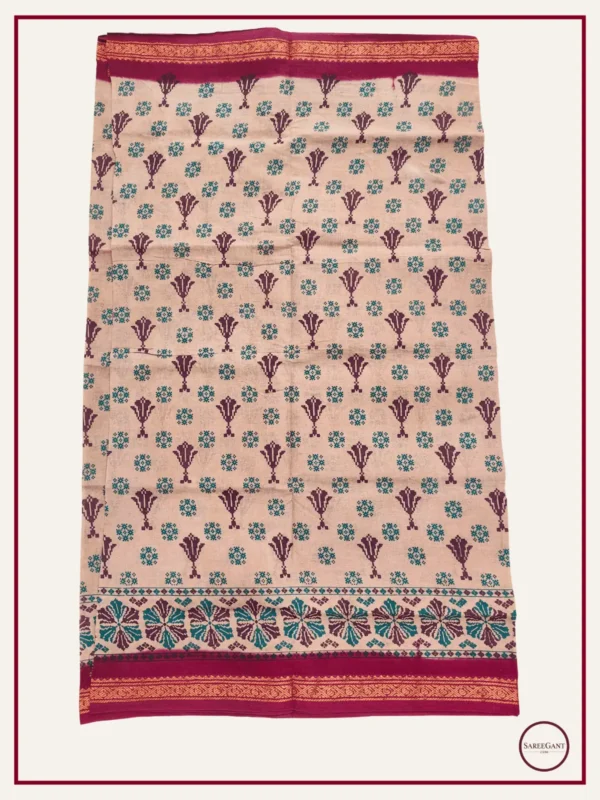 Double Colour Daily Wear Cotton Sarees Sungudi KT With Two Side Small Zari Border-cream