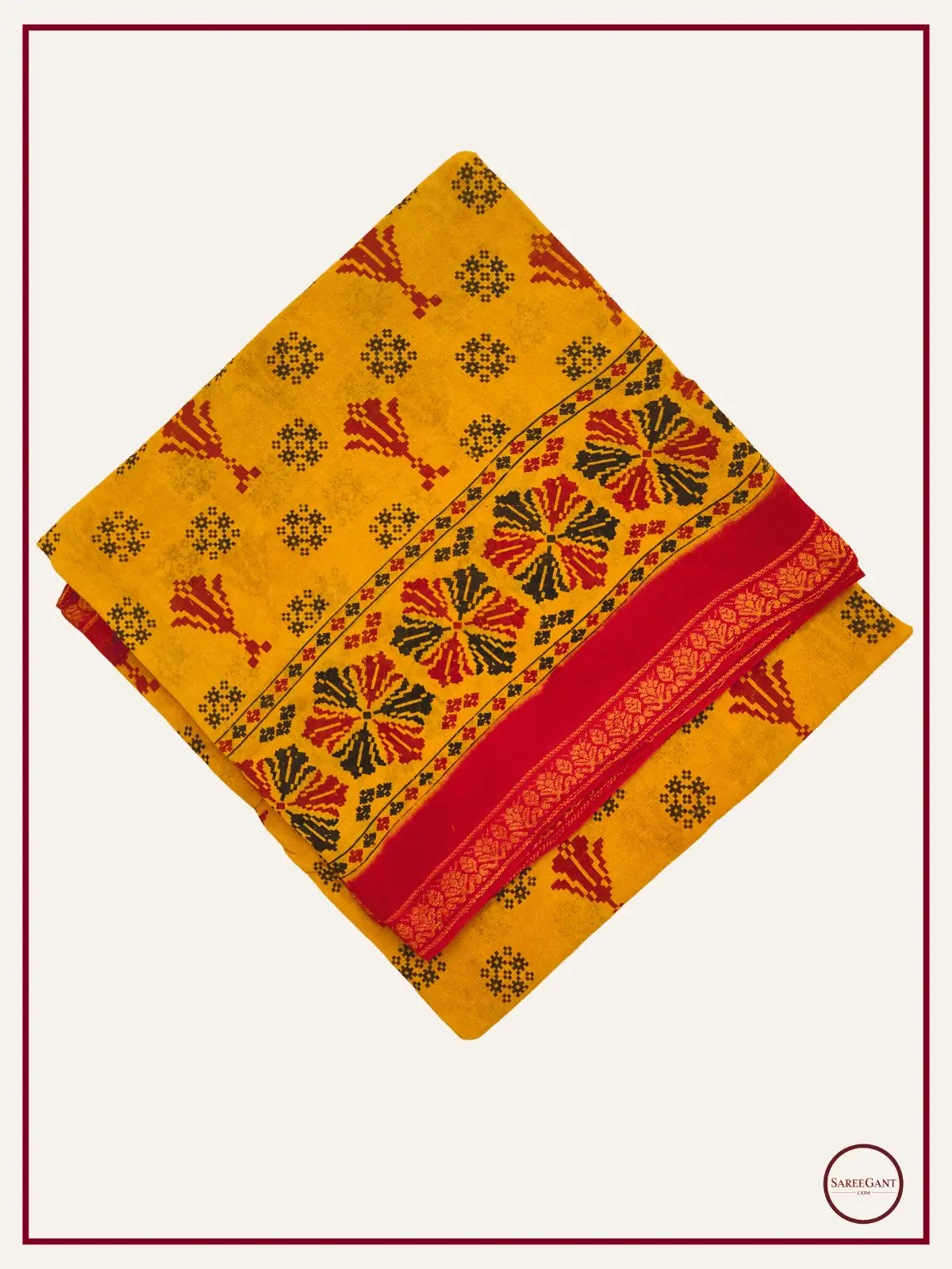 Double Colour Daily Wear Cotton Sarees Sungudi KT With Two Side Small Zari Border-mustard