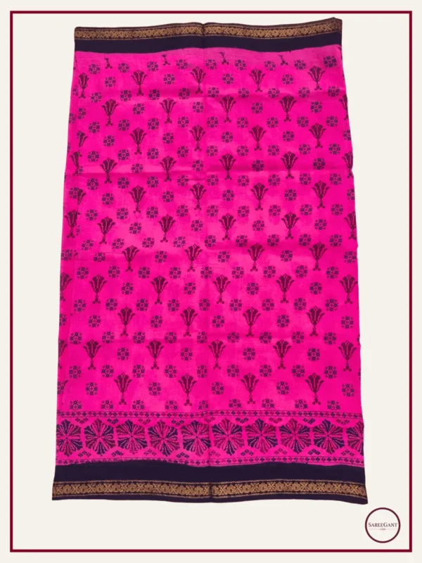 Double Colour Daily Wear Cotton Sarees Sungudi KT With Two Side Small Zari Border-rose