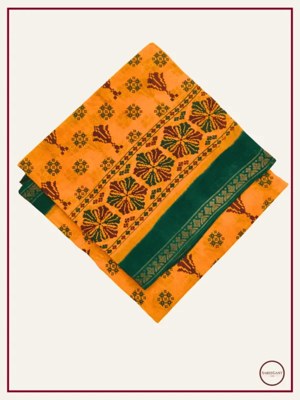 Double Colour Daily Wear Cotton Sarees Sungudi KT With Two Side Small Zari Border - yellow-green