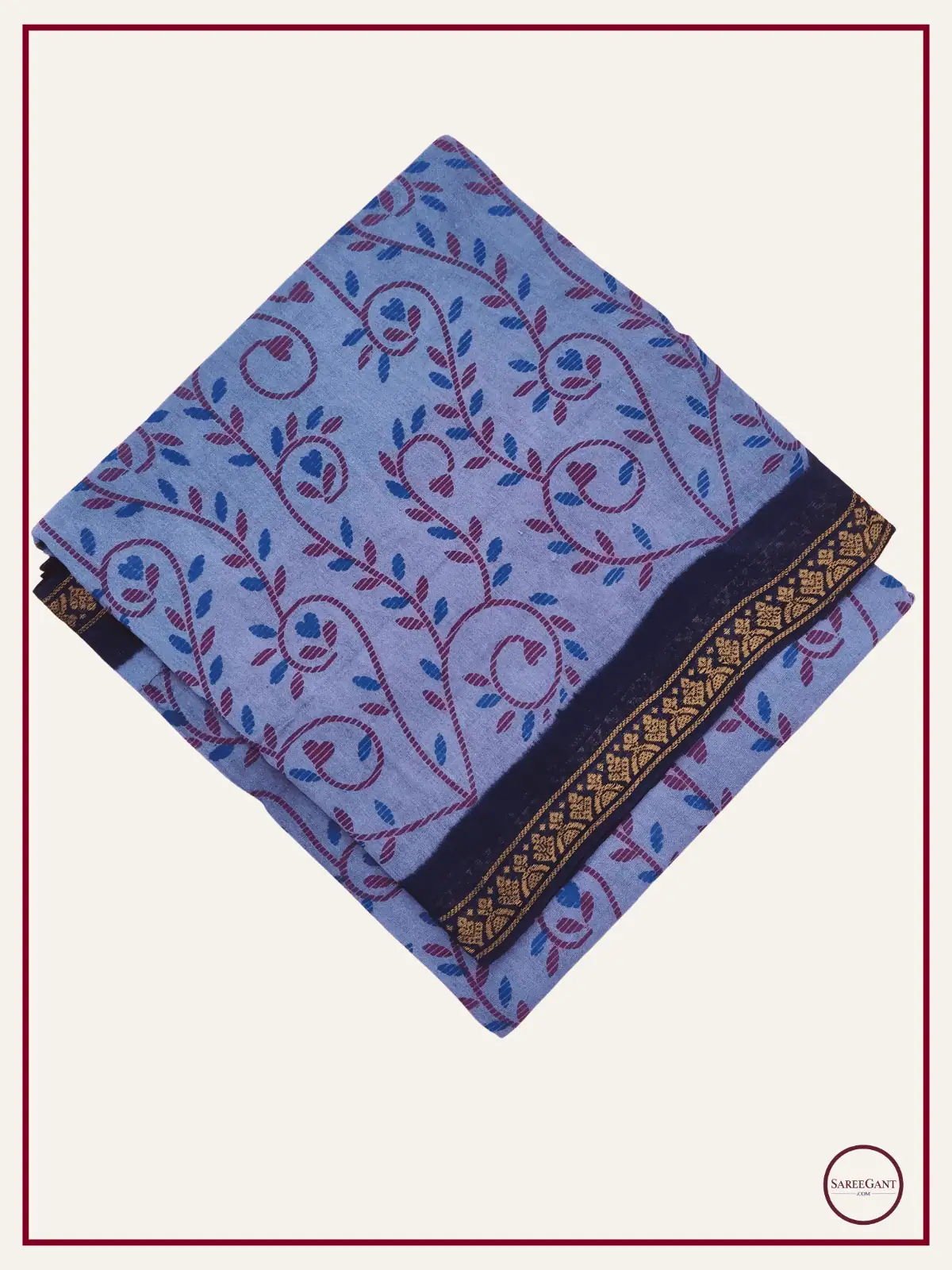 Double Colour Floral Daily Wear Cotton Sarees Sungudi KT With Two Side Small Zari Border-Grey