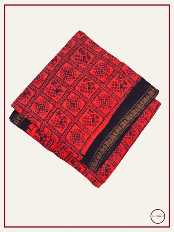 Double Colour Peacock Daily Wear Cotton Sarees Sungudi KT With Two Side Small Zari Border