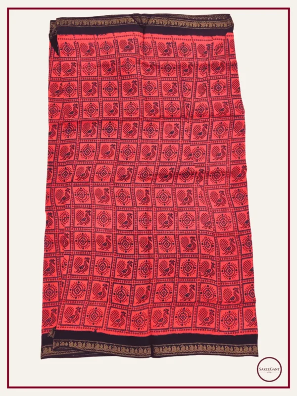 Double Colour Peacock Daily Wear Cotton Sarees Sungudi KT With Two Side Small Zari Border