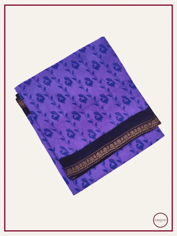 Fancy Daily Wear Cotton Sarees Sungudi KT With Two Side Small Zari Border-Purple