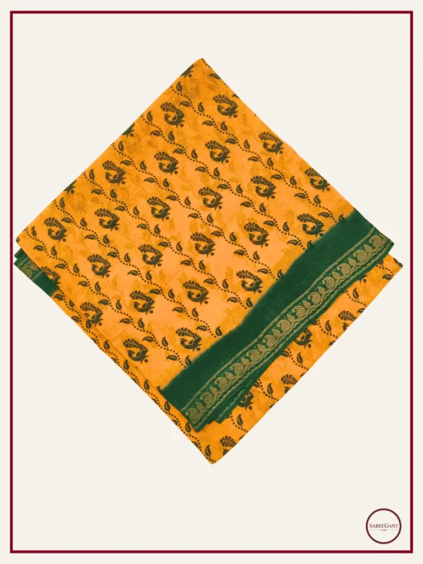 Fancy Daily Wear Cotton Sarees Sungudi KT With Two Side Small Zari Border-Yellow-green