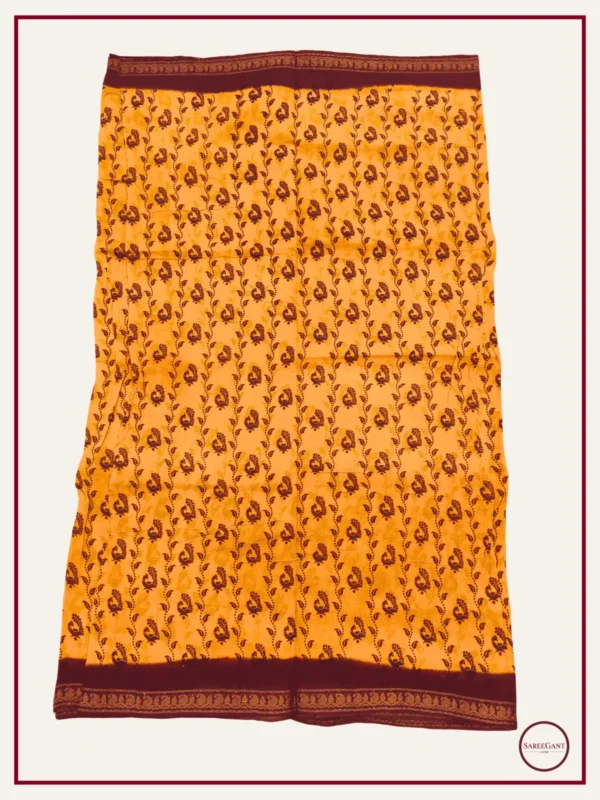 Fancy Daily Wear Cotton Sarees Sungudi KT With Two Side Small Zari Border-Yellow Maroon