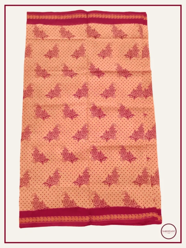 Floral Daily Wear Cotton Sarees Sungudi KT With Two Side Small Zari Border-beige