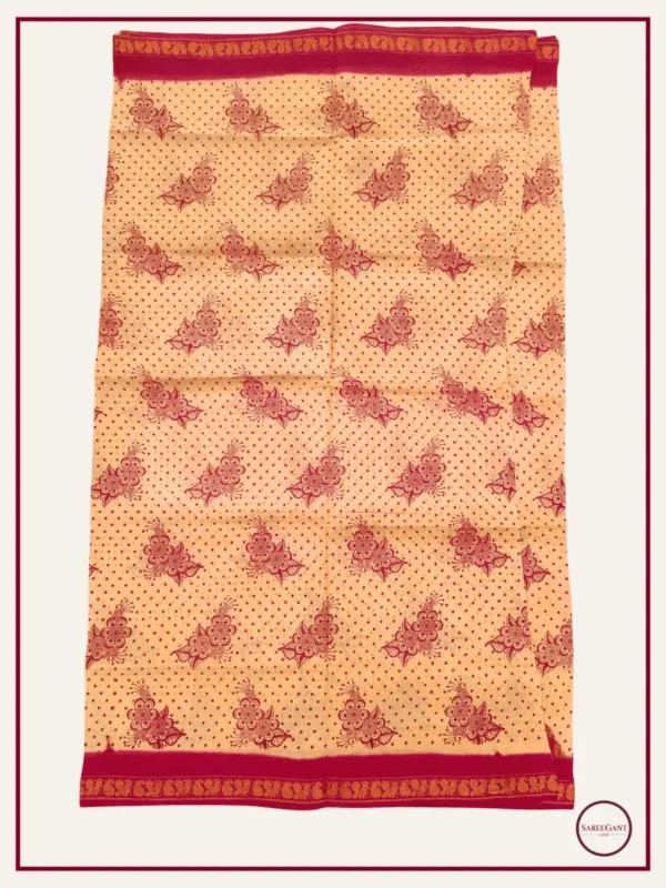 Daily Wear Cotton Sarees Sungudi KT With Two Side Small Zari Border-cream