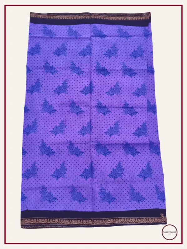 Floral Daily Wear Cotton Sarees Sungudi KT With Two Side Small Zari Border-purple