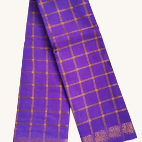 Madurai Pavithra ZariKattam Sungudi Cotton Sarees Purple-Colour