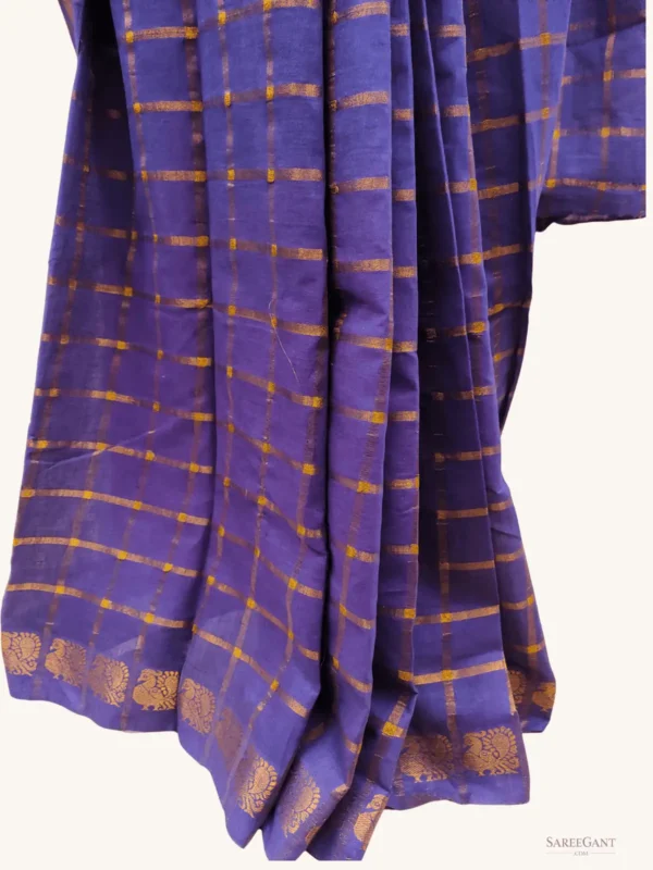 Madurai Pavithra Kattam Sungudi Cotton Sarees Purple-bottom